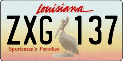 LA license plate ZXG137