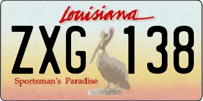 LA license plate ZXG138