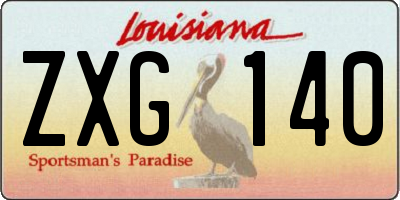 LA license plate ZXG140