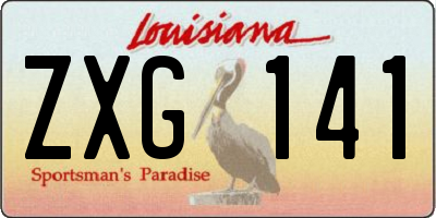 LA license plate ZXG141