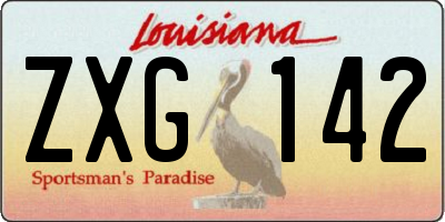 LA license plate ZXG142