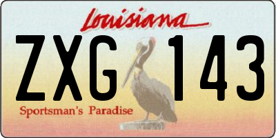 LA license plate ZXG143