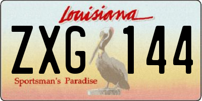 LA license plate ZXG144