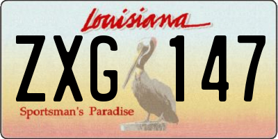 LA license plate ZXG147