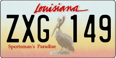 LA license plate ZXG149