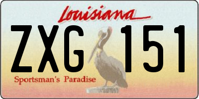 LA license plate ZXG151