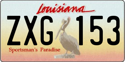 LA license plate ZXG153