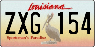 LA license plate ZXG154