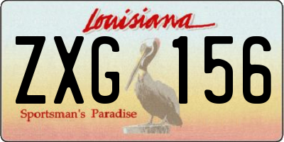 LA license plate ZXG156