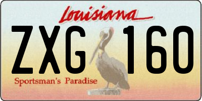 LA license plate ZXG160