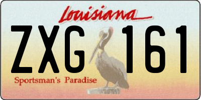 LA license plate ZXG161