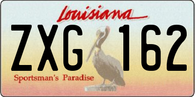 LA license plate ZXG162