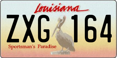 LA license plate ZXG164