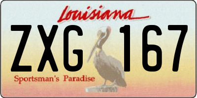 LA license plate ZXG167