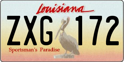 LA license plate ZXG172