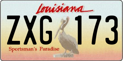 LA license plate ZXG173