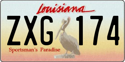 LA license plate ZXG174