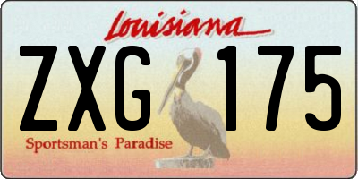 LA license plate ZXG175