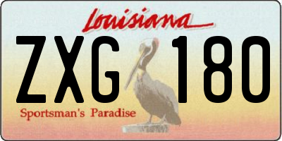 LA license plate ZXG180