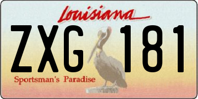 LA license plate ZXG181