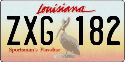 LA license plate ZXG182