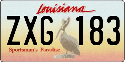 LA license plate ZXG183