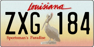 LA license plate ZXG184