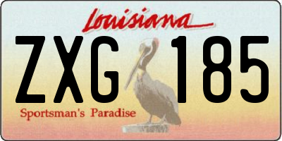 LA license plate ZXG185