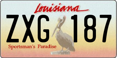 LA license plate ZXG187