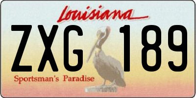 LA license plate ZXG189