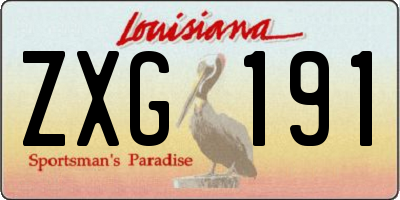 LA license plate ZXG191