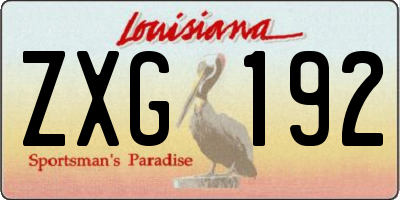 LA license plate ZXG192