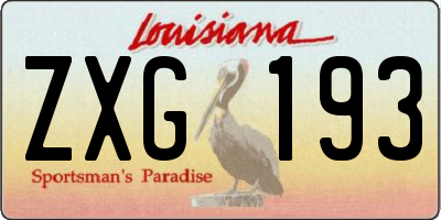 LA license plate ZXG193