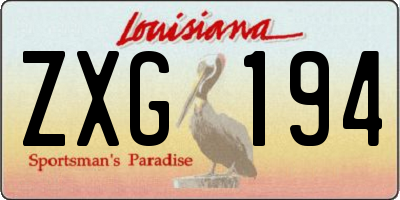 LA license plate ZXG194