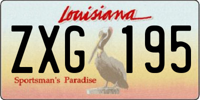 LA license plate ZXG195