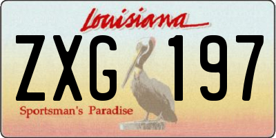 LA license plate ZXG197