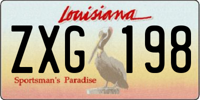 LA license plate ZXG198