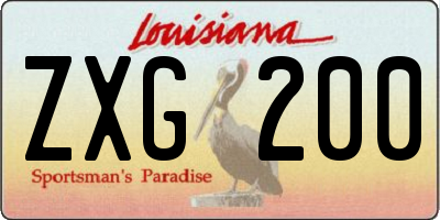 LA license plate ZXG200