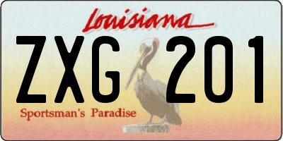 LA license plate ZXG201