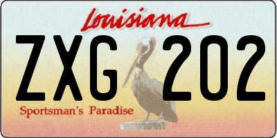 LA license plate ZXG202