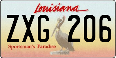 LA license plate ZXG206