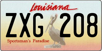 LA license plate ZXG208