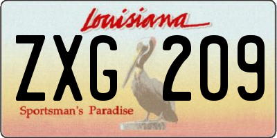 LA license plate ZXG209