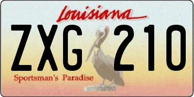LA license plate ZXG210