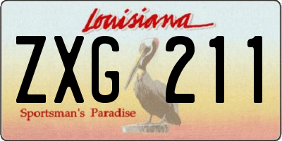LA license plate ZXG211