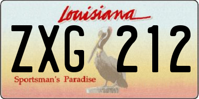 LA license plate ZXG212