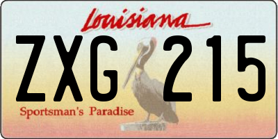 LA license plate ZXG215
