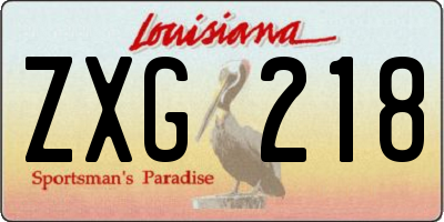 LA license plate ZXG218