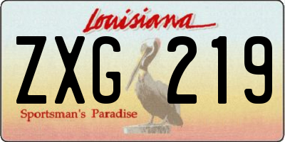 LA license plate ZXG219