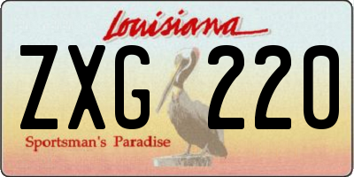 LA license plate ZXG220